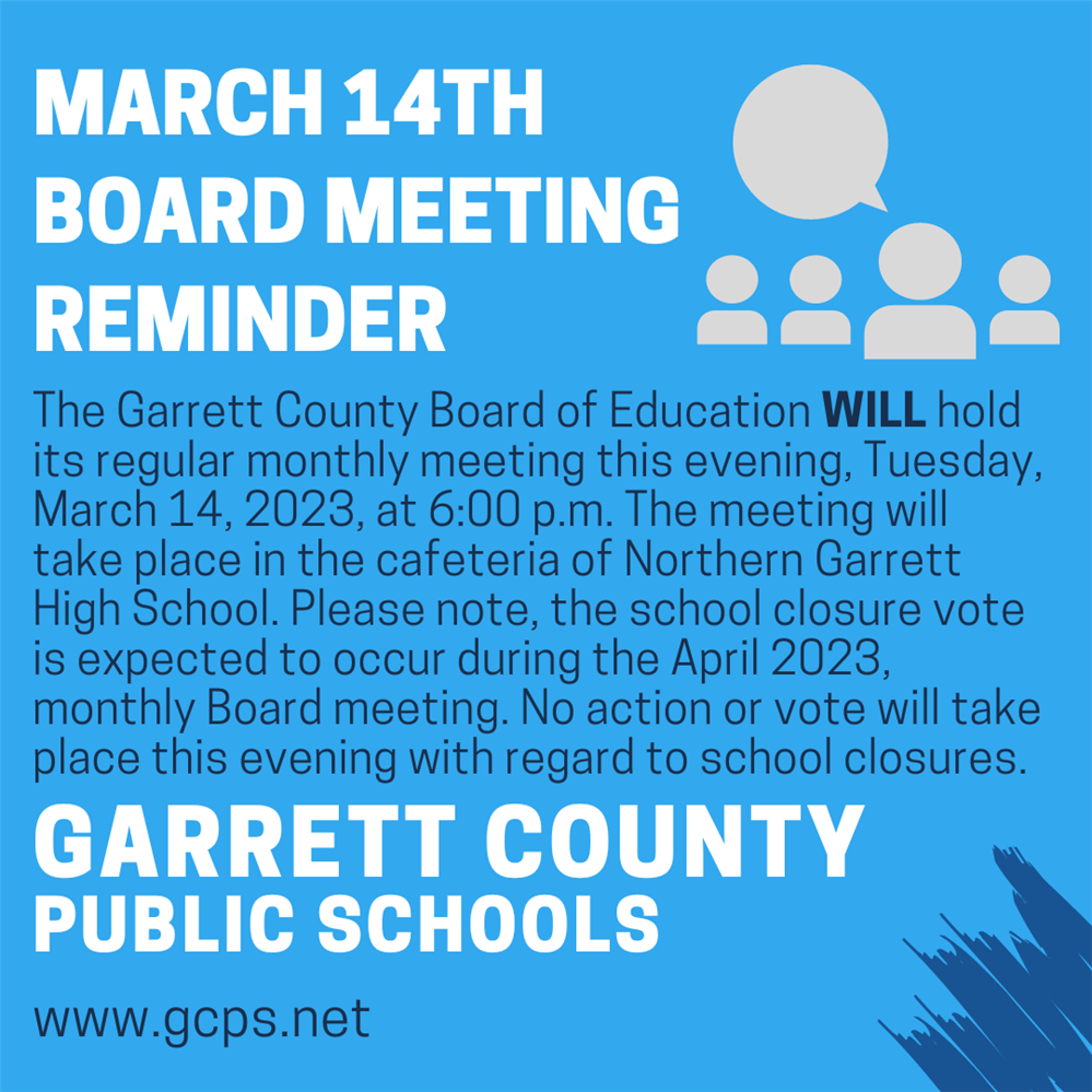  Infographic highlighting the March monthly Board meeting as detailed in the story.